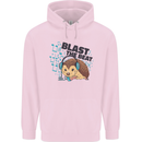 A Music DJ Hedgehog Headphones Dance Mens 80% Cotton Hoodie Light Pink