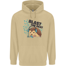 A Music DJ Hedgehog Headphones Dance Mens 80% Cotton Hoodie Sand