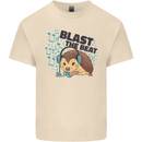 A Music DJ Hedgehog Headphones Dance Mens Cotton T-Shirt Tee Top Natural