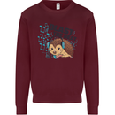 A Music DJ Hedgehog Headphones Dance Mens Sweatshirt Jumper Maroon