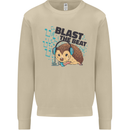 A Music DJ Hedgehog Headphones Dance Mens Sweatshirt Jumper Sand