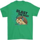 A Music DJ Hedgehog Headphones Dance Mens T-Shirt 100% Cotton Irish Green