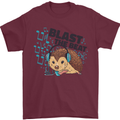 A Music DJ Hedgehog Headphones Dance Mens T-Shirt 100% Cotton Maroon