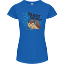 A Music DJ Hedgehog Headphones Dance Womens Petite Cut T-Shirt Royal Blue