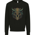 A Mystical Bull Skull Demonic Evil Fantasy Kids Sweatshirt Jumper Black