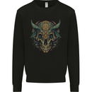 A Mystical Bull Skull Demonic Evil Fantasy Kids Sweatshirt Jumper Black