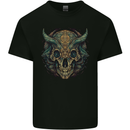 A Mystical Bull Skull Demonic Evil Fantasy Kids T-Shirt Childrens Black