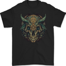 A Mystical Bull Skull Demonic Evil Fantasy Mens Gildan Cotton T-Shirt Black