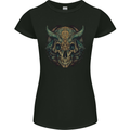 A Mystical Bull Skull Demonic Evil Fantasy Womens Petite Cut T-Shirt Black