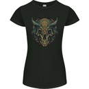 A Mystical Bull Skull Demonic Evil Fantasy Womens Petite Cut T-Shirt Black