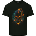 A Neon Skull With Flames Fantasy Demon Kids T-Shirt Childrens Black
