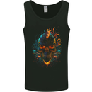 A Neon Skull With Flames Fantasy Demon Mens Vest Tank Top Black