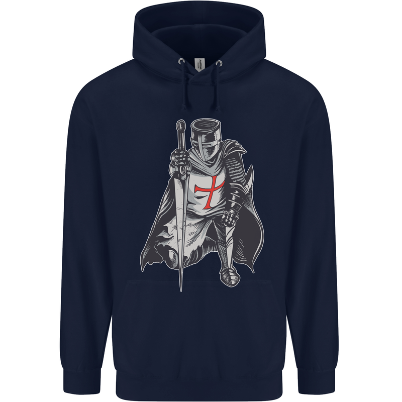 A Nights Templar St. George's Day England Mens 80% Cotton Hoodie Navy Blue