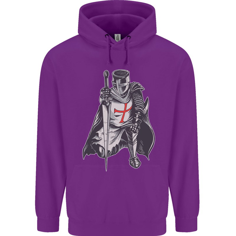 A Nights Templar St. George's Day England Mens 80% Cotton Hoodie Purple