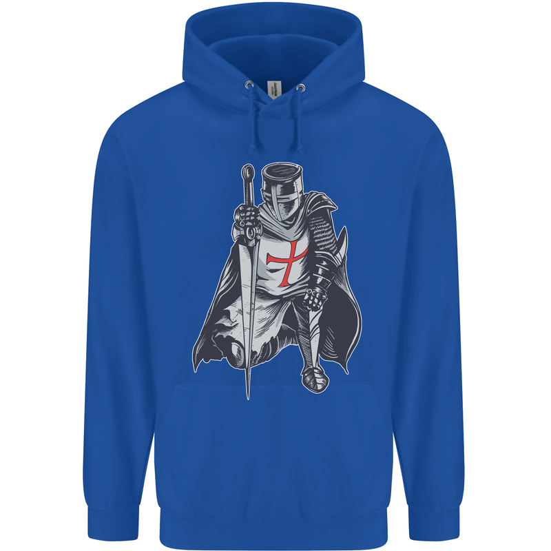 A Nights Templar St. George's Day England Mens 80% Cotton Hoodie Royal Blue