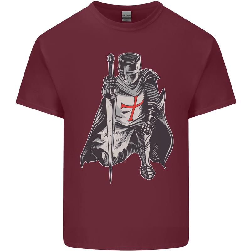 A Nights Templar St. George's Day England Mens Cotton T-Shirt Tee Top Maroon