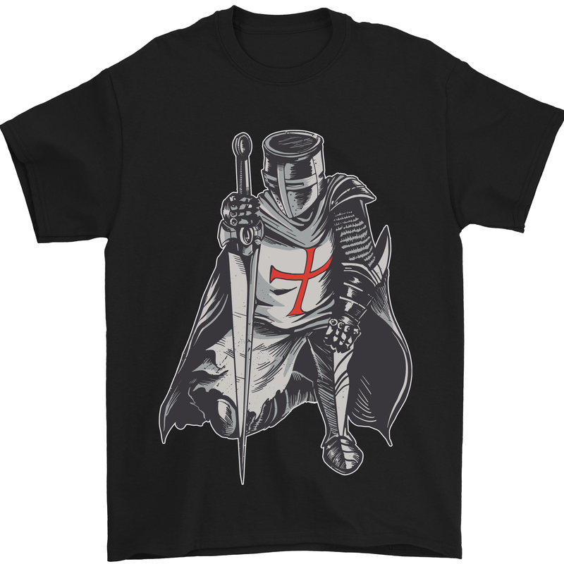 A Nights Templar St. George's Day England Mens T-Shirt Cotton Gildan Black