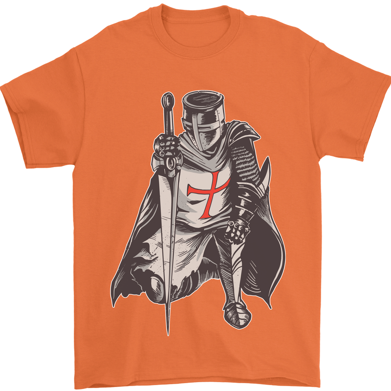 A Nights Templar St. George's Day England Mens T-Shirt Cotton Gildan Orange
