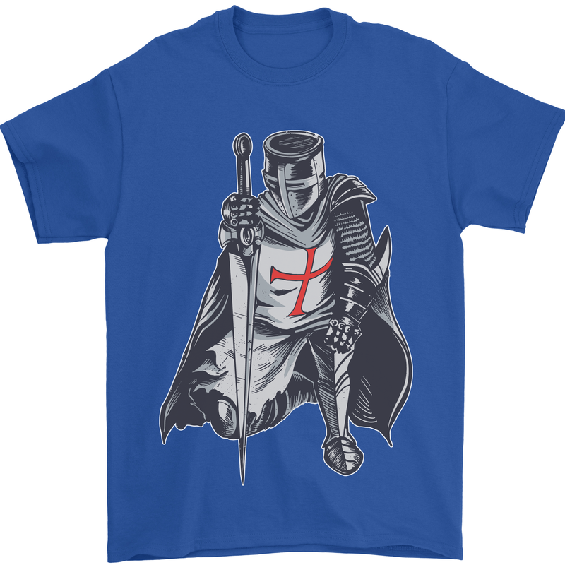 A Nights Templar St. George's Day England Mens T-Shirt Cotton Gildan Royal Blue
