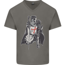 A Nights Templar St. George's Day England Mens V-Neck Cotton T-Shirt Charcoal