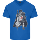 A Nights Templar St. George's Day England Mens V-Neck Cotton T-Shirt Royal Blue