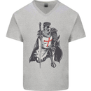 A Nights Templar St. George's Day England Mens V-Neck Cotton T-Shirt Sports Grey