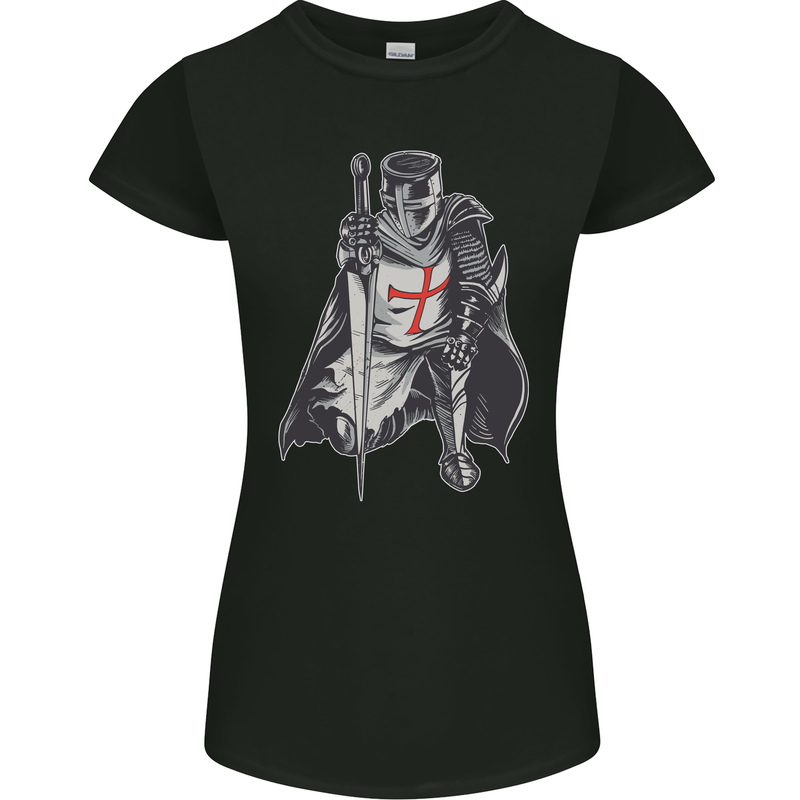 A Nights Templar St. George's Day England Womens Petite Cut T-Shirt Black