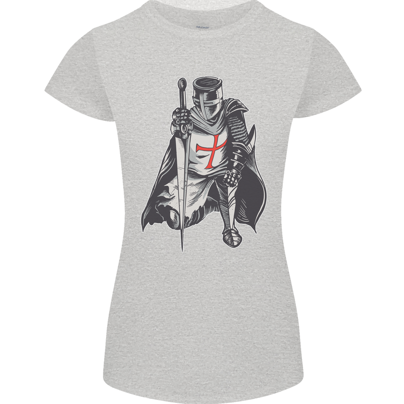 A Nights Templar St. George's Day England Womens Petite Cut T-Shirt Sports Grey