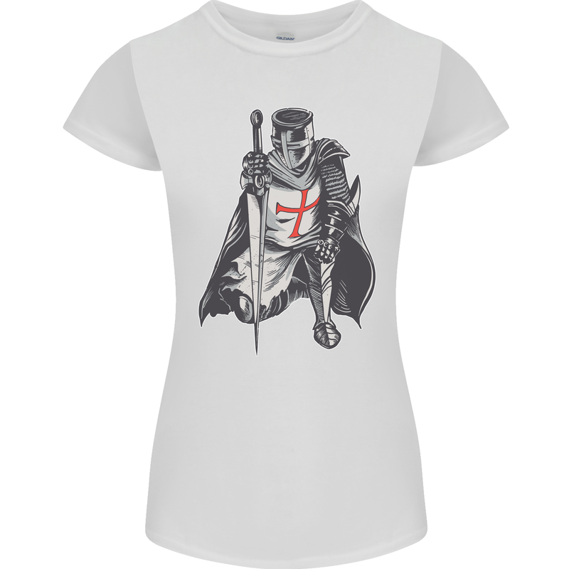 A Nights Templar St. George's Day England Womens Petite Cut T-Shirt White