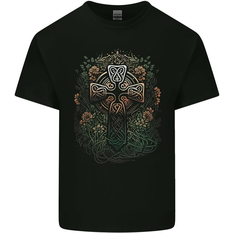 A Pagan Celtic Cross Kids T-Shirt Childrens Black