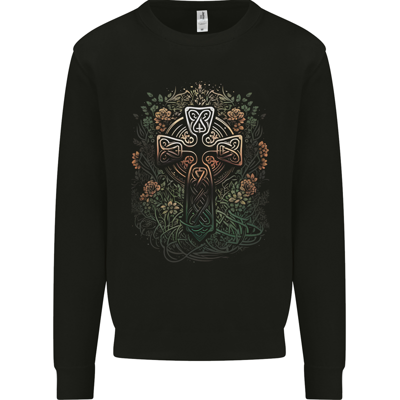 A Pagan Celtic Cross Mens Sweatshirt Jumper Black