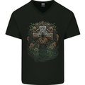 A Pagan Celtic Cross Mens V-Neck Cotton T-Shirt Black