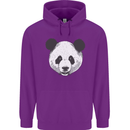 A Panda Bear Face Childrens Kids Hoodie Purple
