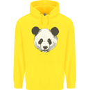 A Panda Bear Face Childrens Kids Hoodie Yellow