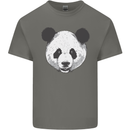 A Panda Bear Face Kids T-Shirt Childrens Charcoal