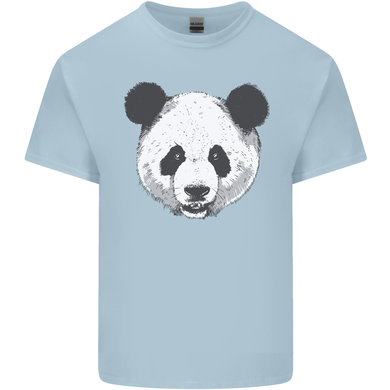 A Panda Bear Face Kids T-Shirt Childrens Light Blue