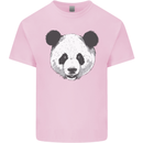 A Panda Bear Face Kids T-Shirt Childrens Light Pink