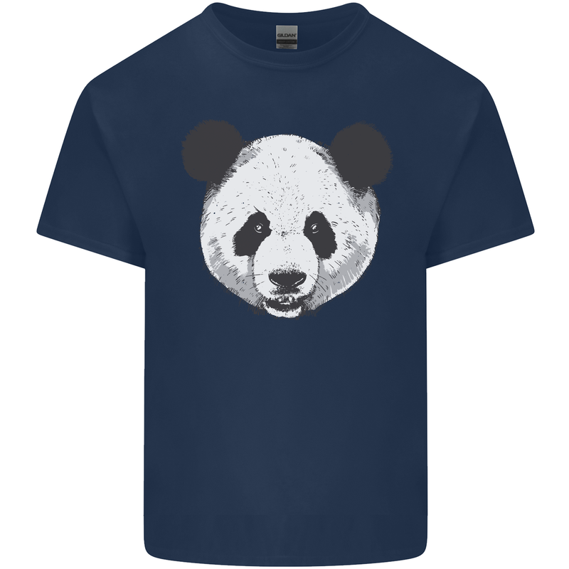 A Panda Bear Face Kids T-Shirt Childrens Navy Blue