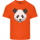 A Panda Bear Face Kids T-Shirt Childrens Orange