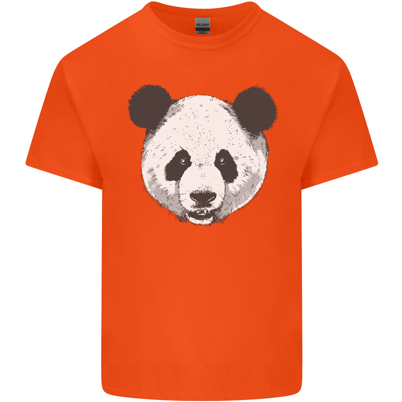 A Panda Bear Face Kids T-Shirt Childrens Orange