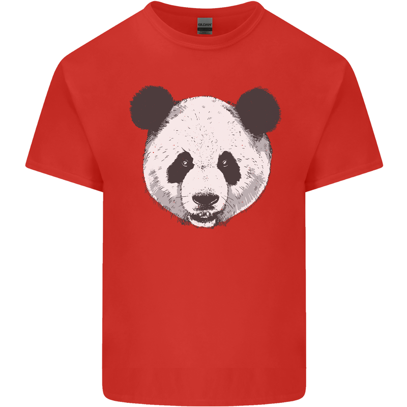 A Panda Bear Face Kids T-Shirt Childrens Red