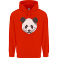 A Panda Bear Face Mens 80% Cotton Hoodie Bright Red