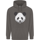A Panda Bear Face Mens 80% Cotton Hoodie Charcoal
