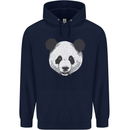 A Panda Bear Face Mens 80% Cotton Hoodie Navy Blue