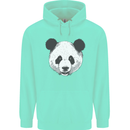A Panda Bear Face Mens 80% Cotton Hoodie Peppermint