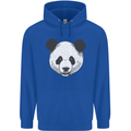 A Panda Bear Face Mens 80% Cotton Hoodie Royal Blue