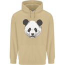A Panda Bear Face Mens 80% Cotton Hoodie Sand
