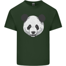 A Panda Bear Face Mens Cotton T-Shirt Tee Top Forest Green