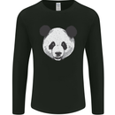 A Panda Bear Face Mens Long Sleeve T-Shirt Black
