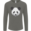 A Panda Bear Face Mens Long Sleeve T-Shirt Charcoal